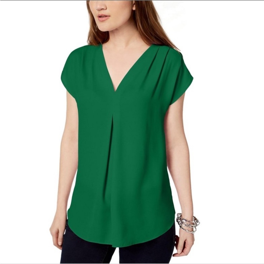 INC International Concepts V-Neck Blouse Sz. M